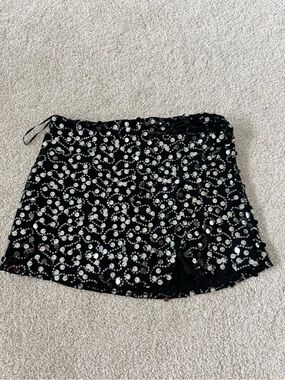 Black Sequin Mini Skirt - Sparkle Party Skirt NWOT size XS